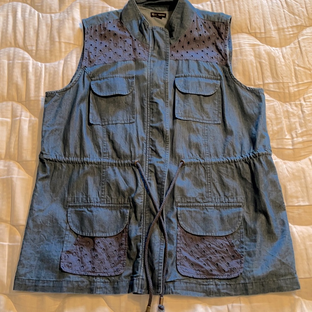New Directions Denim Zip Vest